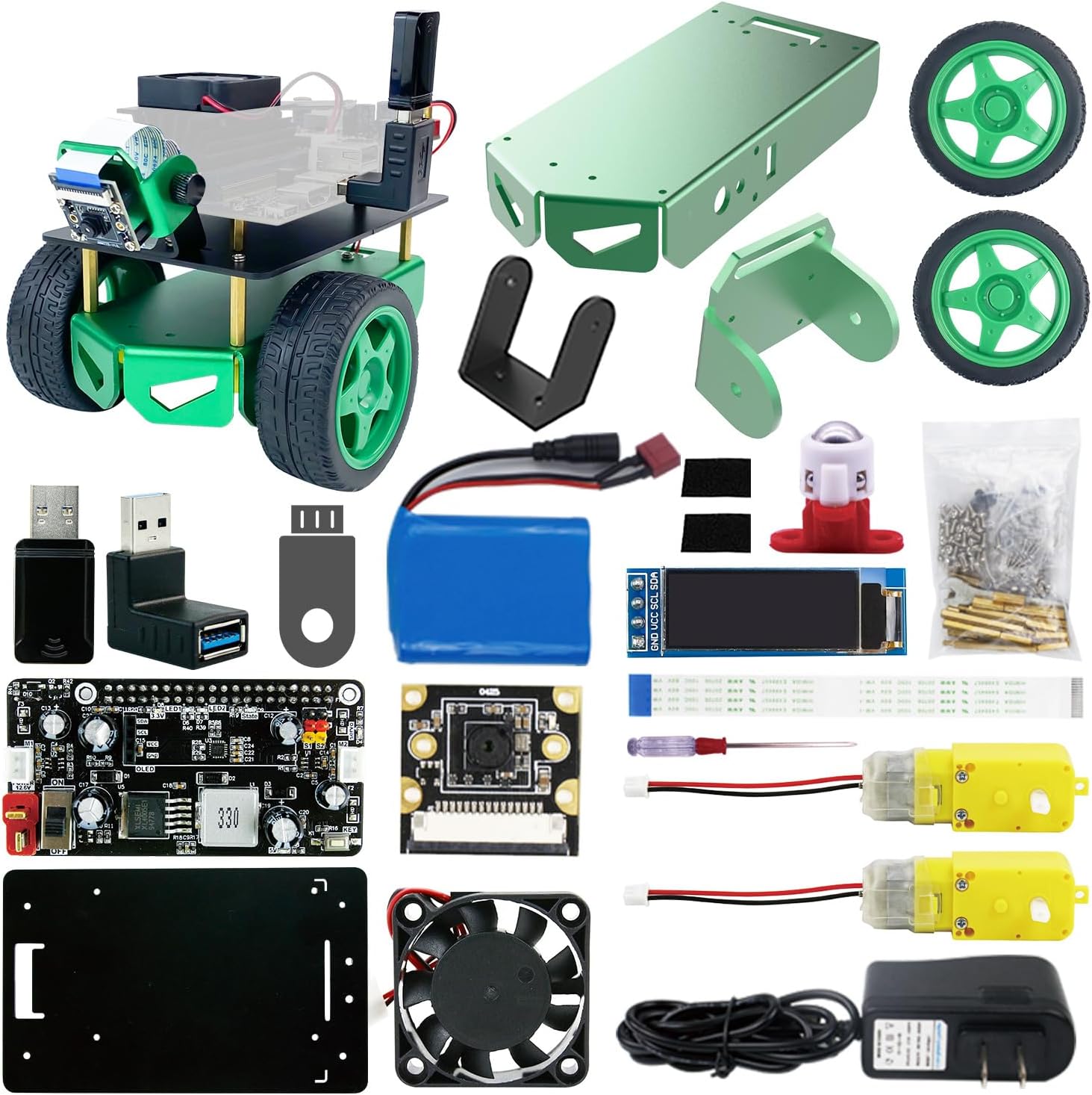 Yahboom Jetson Nano 4GB SUB Robot Kits Jetbot Mini Car AI programmabile Python Robot Kit ROS Starter per Università (Without Nano) - immagine 7