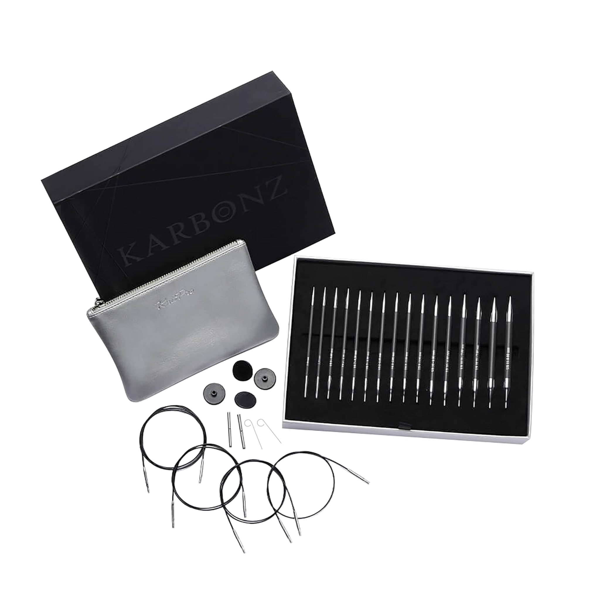 Knitpro Deluxe - Set Ferri Circolari Intercambiabili Karbonz