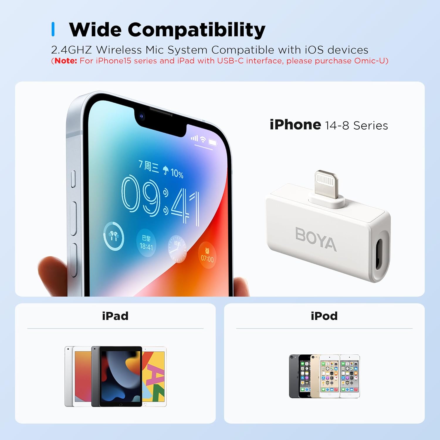 Boya Omic-D Microfono Lavalier Wireless per iPhone - immagine 7