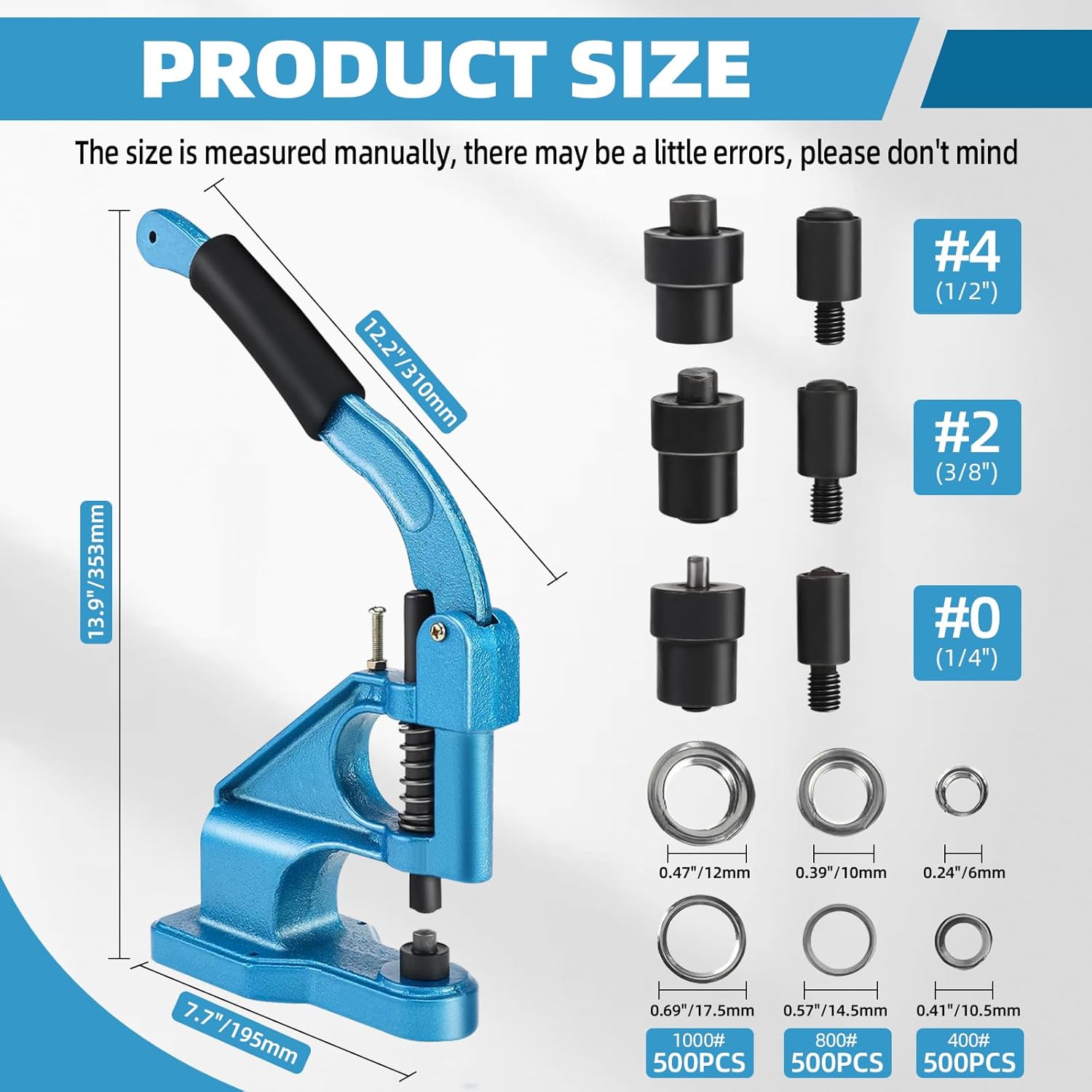 Boomstart Occhiellatrice Manuale Professionale 6/10/12 mm - immagine 2