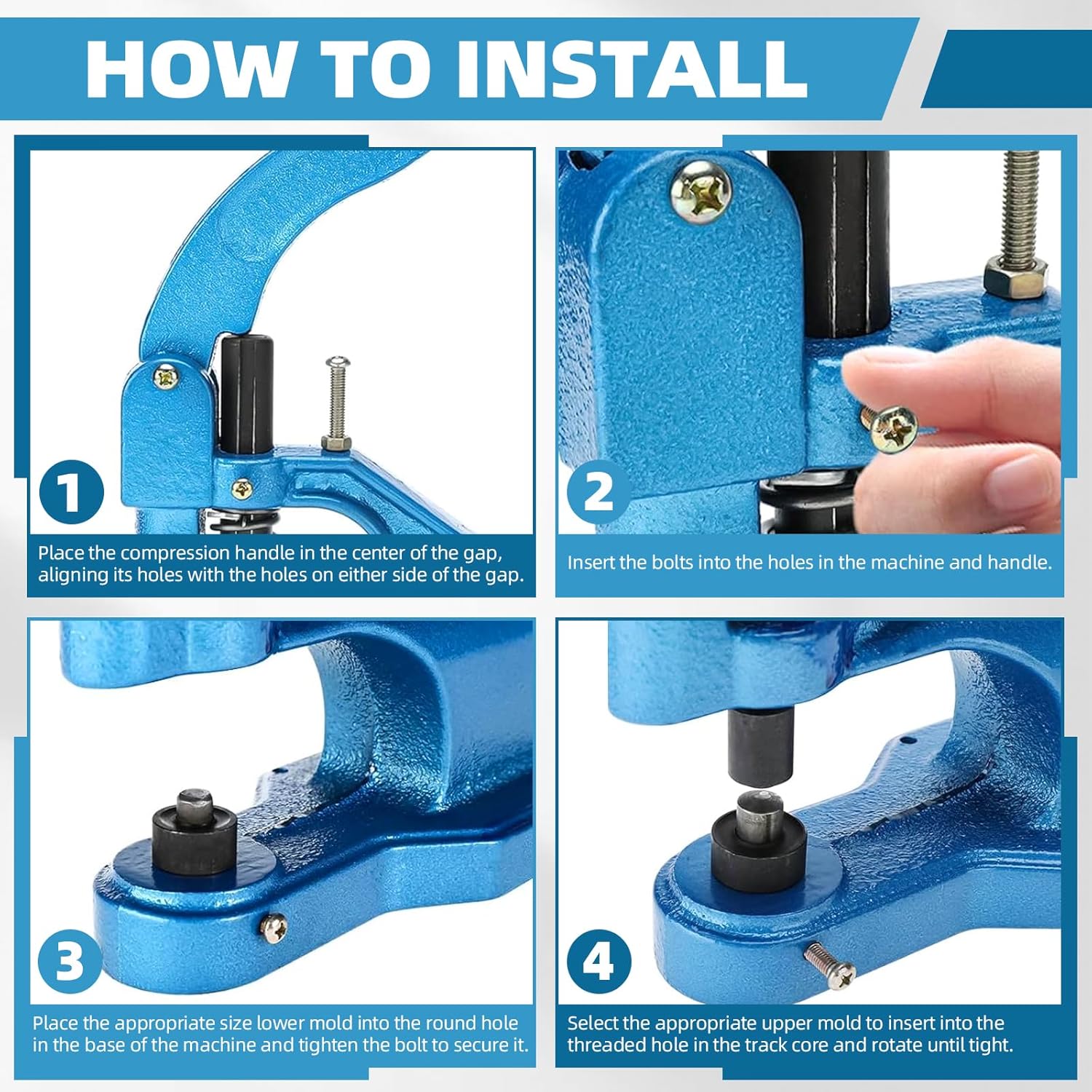 Boomstart Occhiellatrice Manuale Professionale 6/10/12 mm - immagine 3