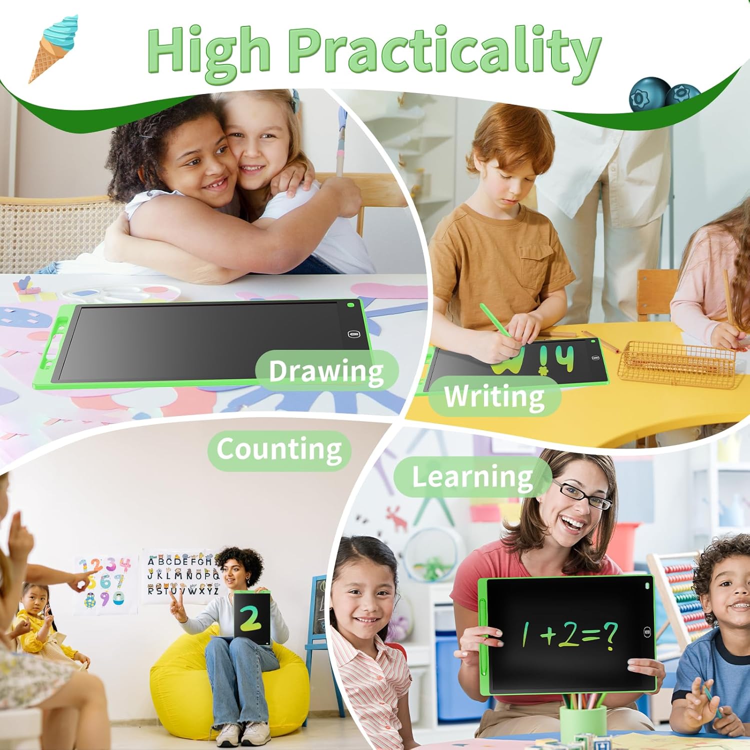 Genialba Tavoletta Grafica LCD 8,5 Pollici, Verde - immagine 5