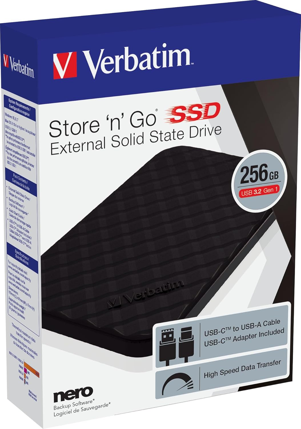 Verbatim SSD Store 'n' Go Portable 256 GB, Nero - immagine 6