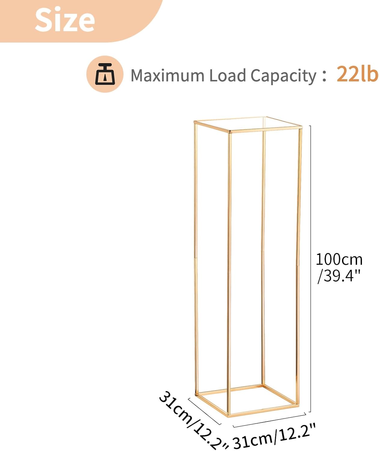 Nuptio Vaso D'oro per Centrotavola di Nozze - 2 Pezzi 100cm - immagine 5