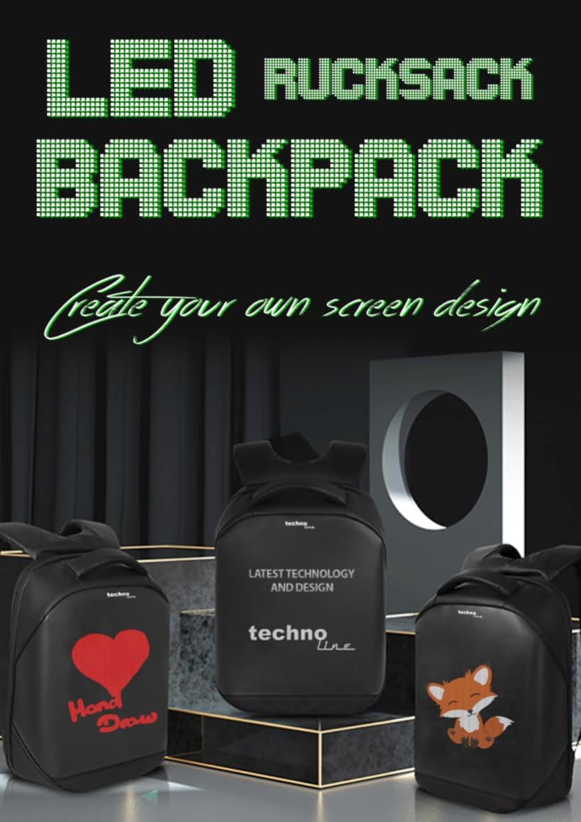 technoline Zaino a LED per Laptop, Nero - immagine 3