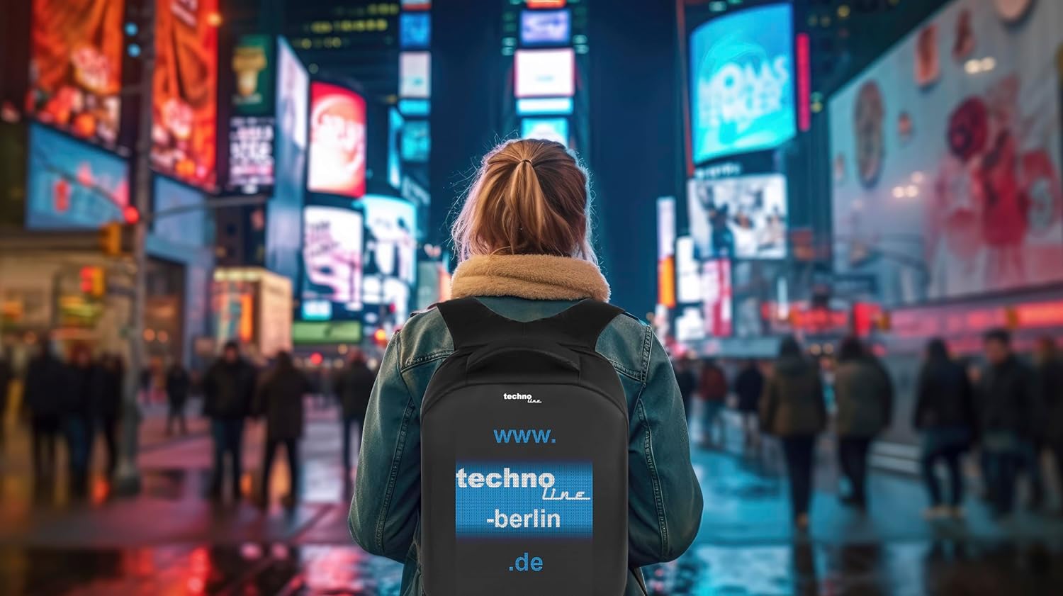 technoline Zaino a LED per Laptop, Nero - immagine 4