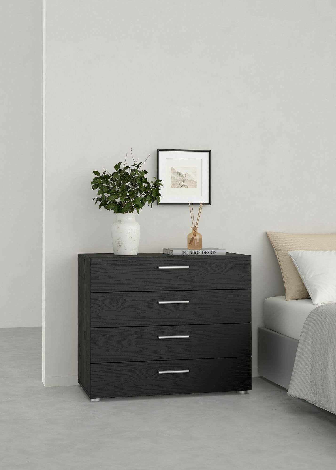 Dmora Cassettiera Marinette Multiuso 80x40 h68cm, Nero