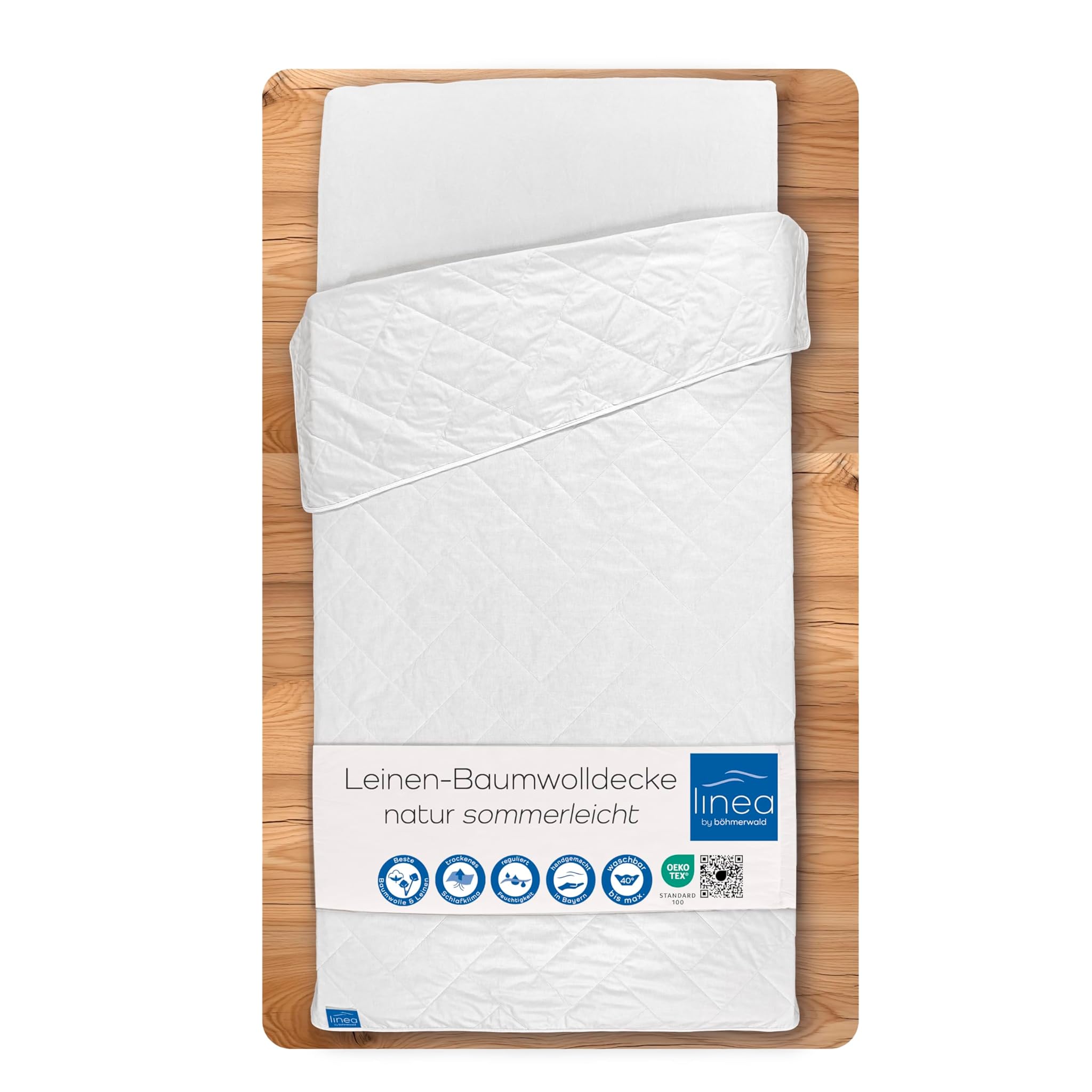 Böhmerwald Coperta estiva leggera 200 x 220 cm, bianco