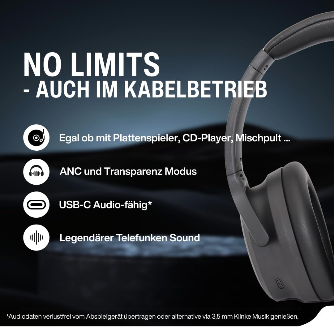 Telefunken ARCO Style Over-Ear Cuffie Bluetooth 140h - immagine 6