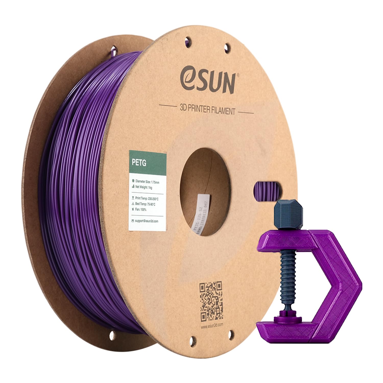 Esun Filamento PETG 1.75mm per Stampante 3D 1kg, Viola Solido