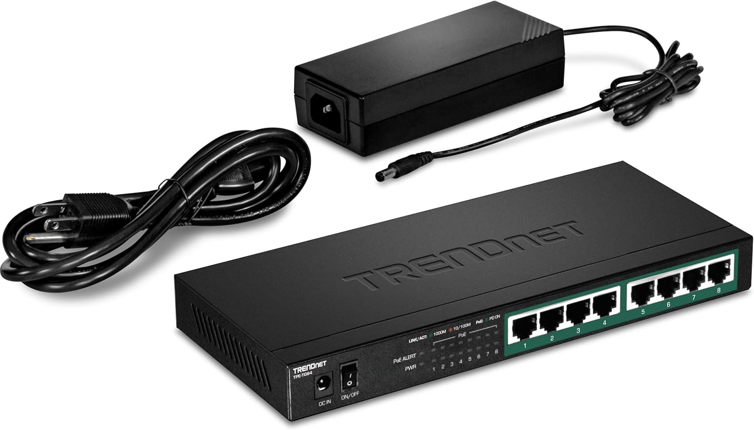 Trendnet TPE-TG84 Switch Gigabit Ethernet PoE, Nero - immagine 3