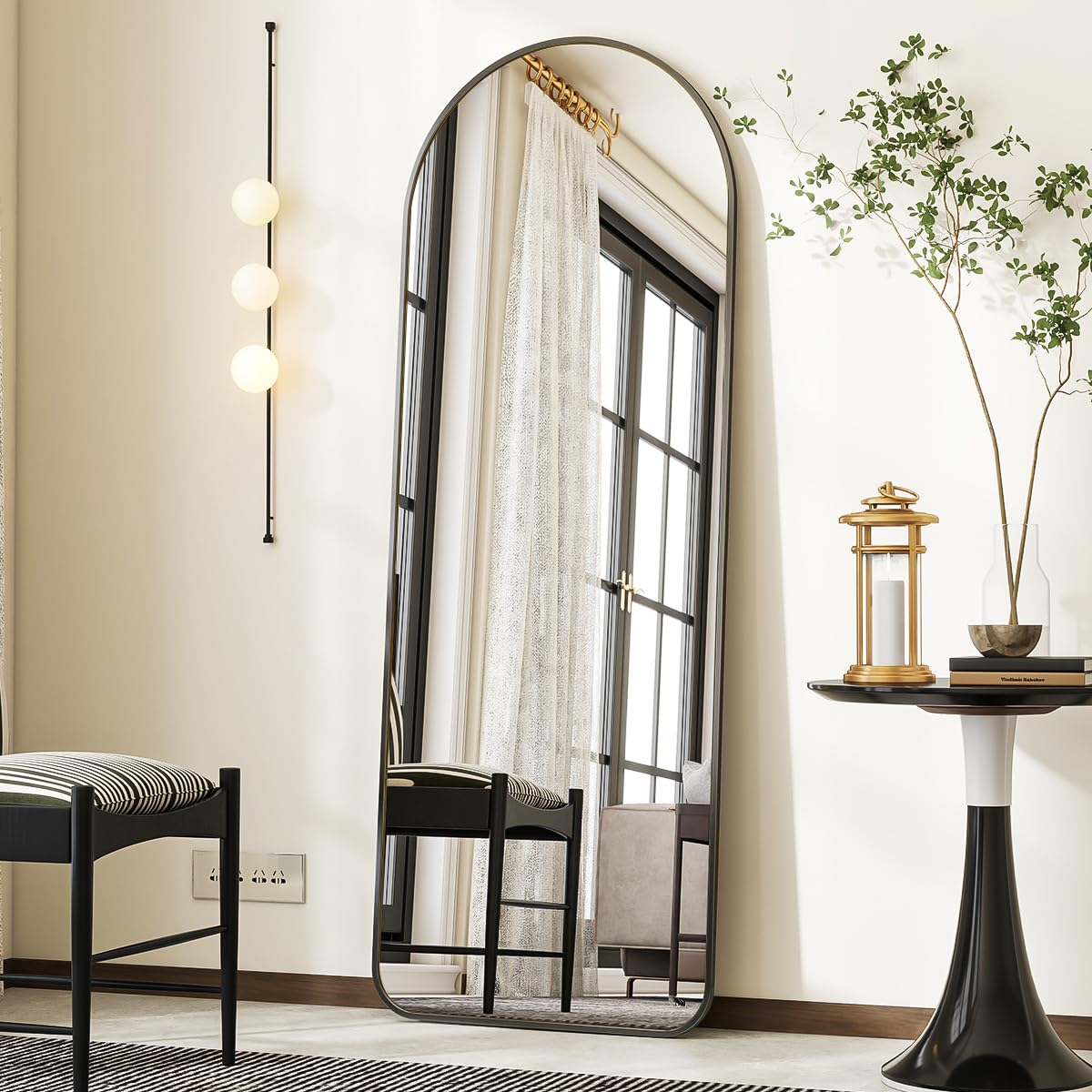 Koonmi Specchio a Figura Intera 53x163 cm, Nero