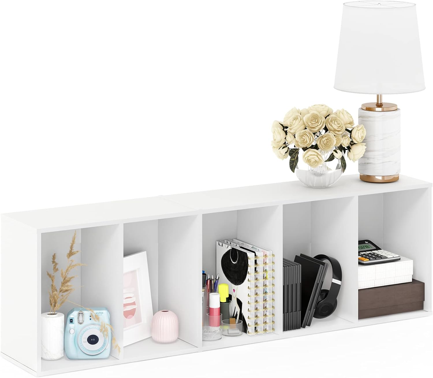 Furinno Luder Libreria a Ripiani Aperti 5 Livelli, Bianca - immagine 4