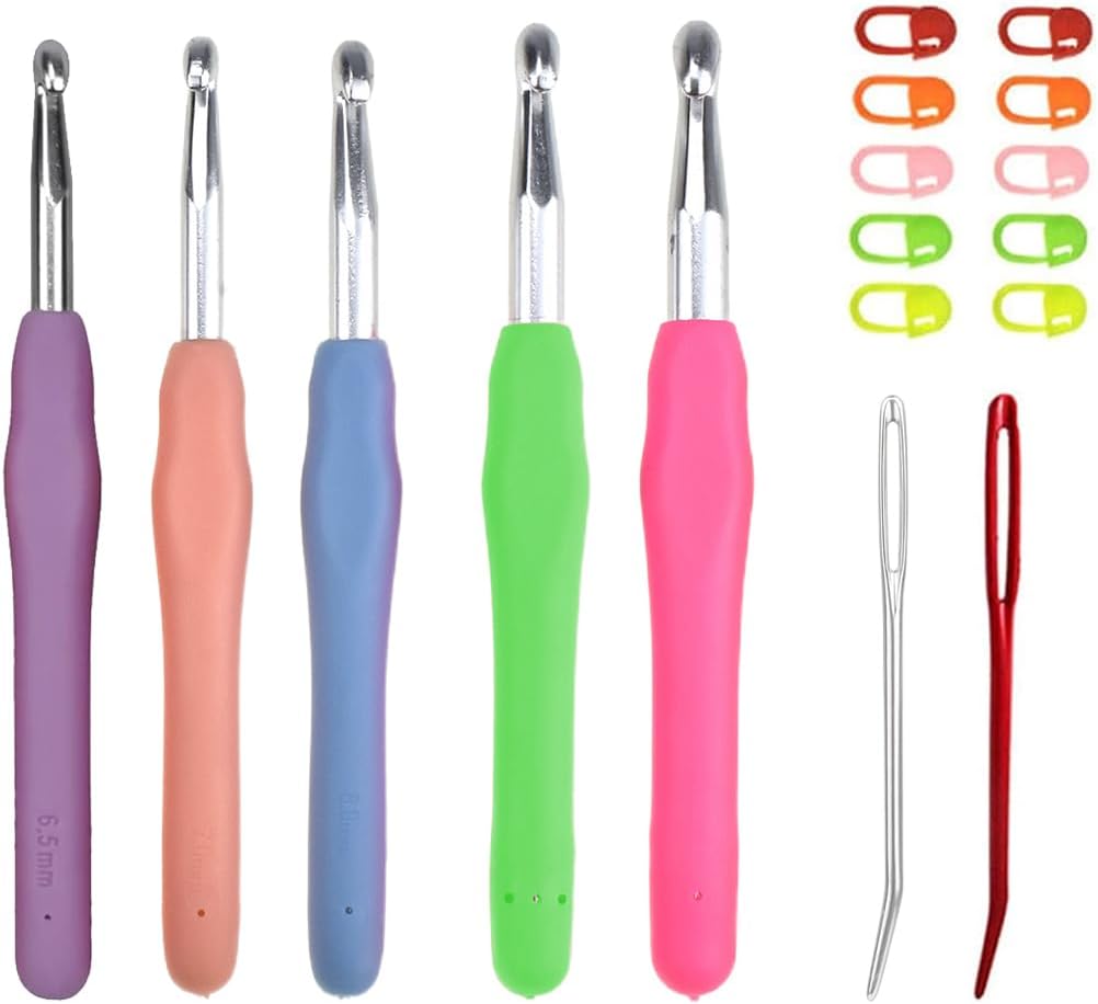 Set di Uncinetti Grandi con Aghi e Pennarelli - immagine 1