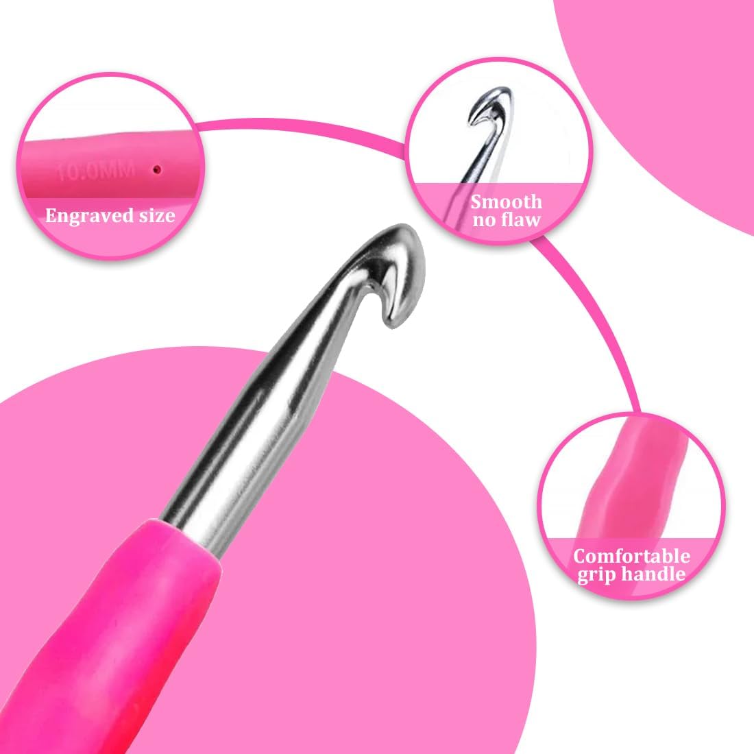 Set di Uncinetti Grandi con Aghi e Pennarelli - immagine 3