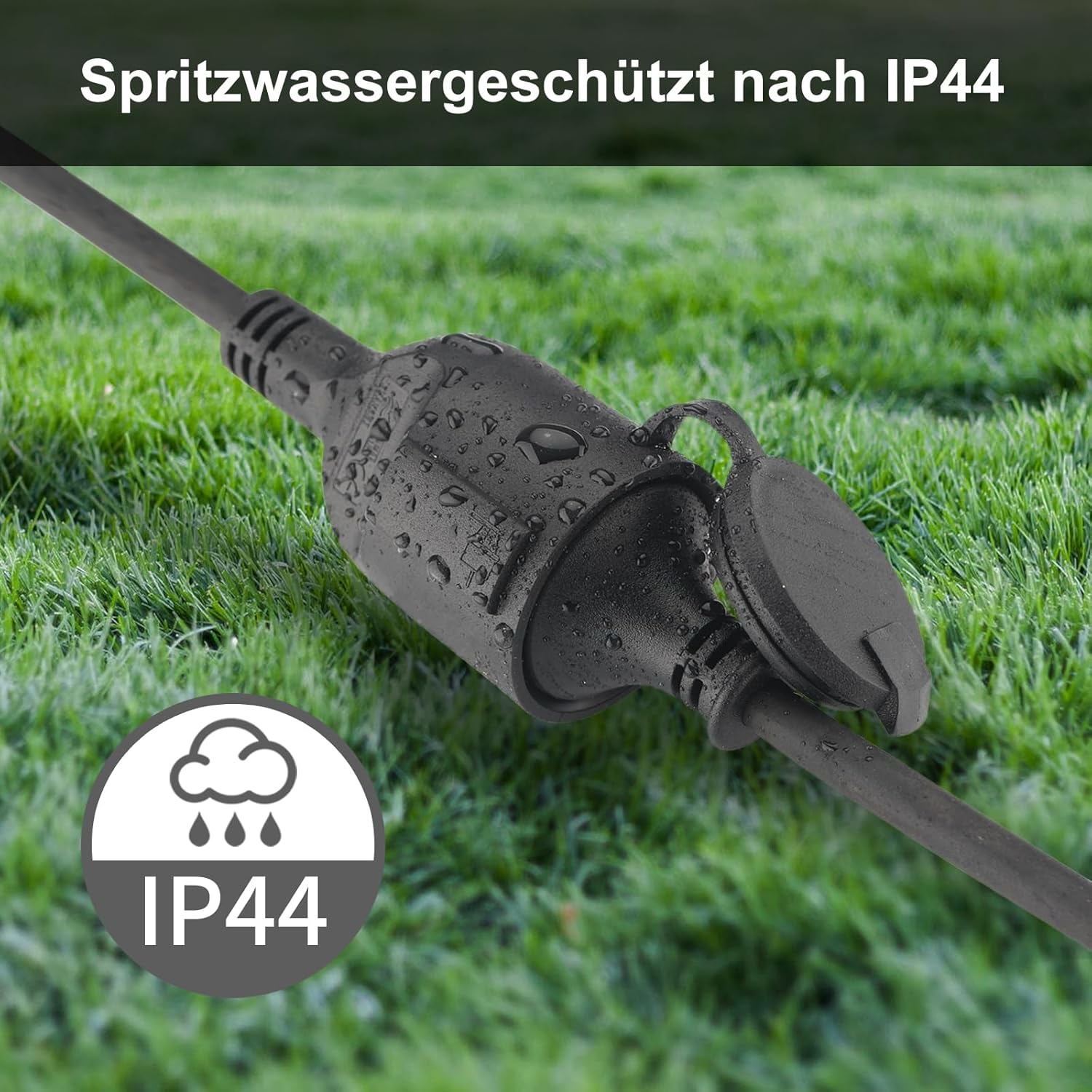 Cavo Prolunga Esterni 25m Gomma Schuko IP44 Nero - immagine 5