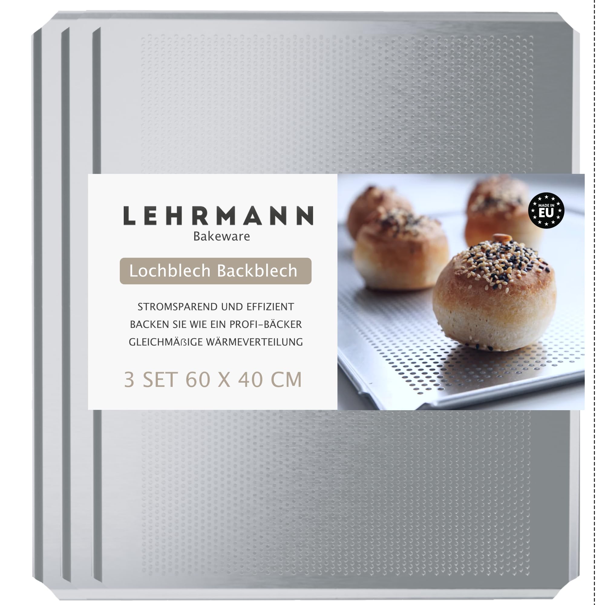 Teglia Forata da Forno 60x40 cm (3 pezzi)