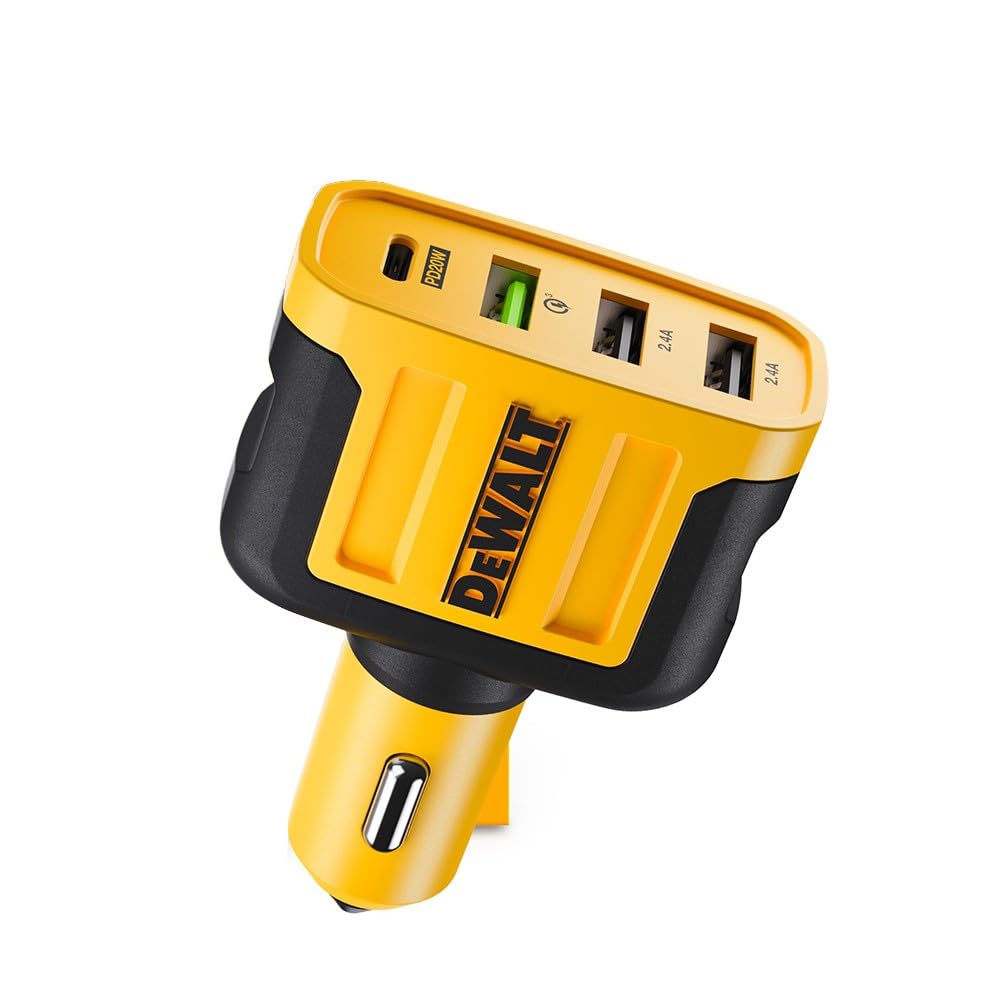Dewalt Caricabatteria da Auto USB-C 60W 4 Porte
