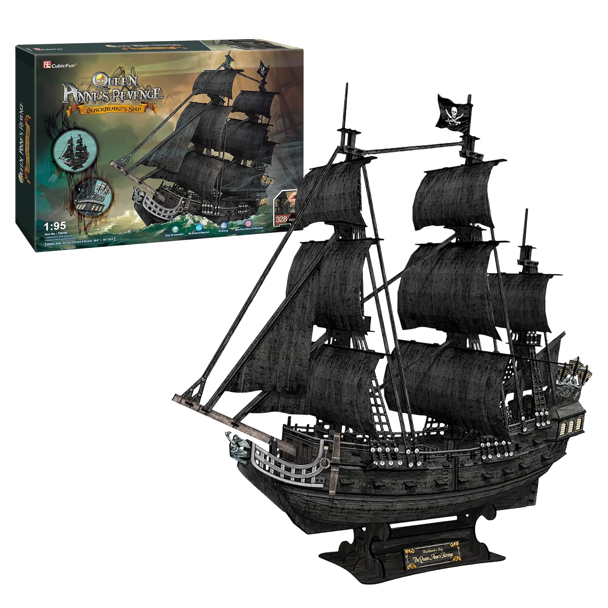 Puzzle 3D Queen Anne's Revenge - Modellismo Navale 328 Pezzi