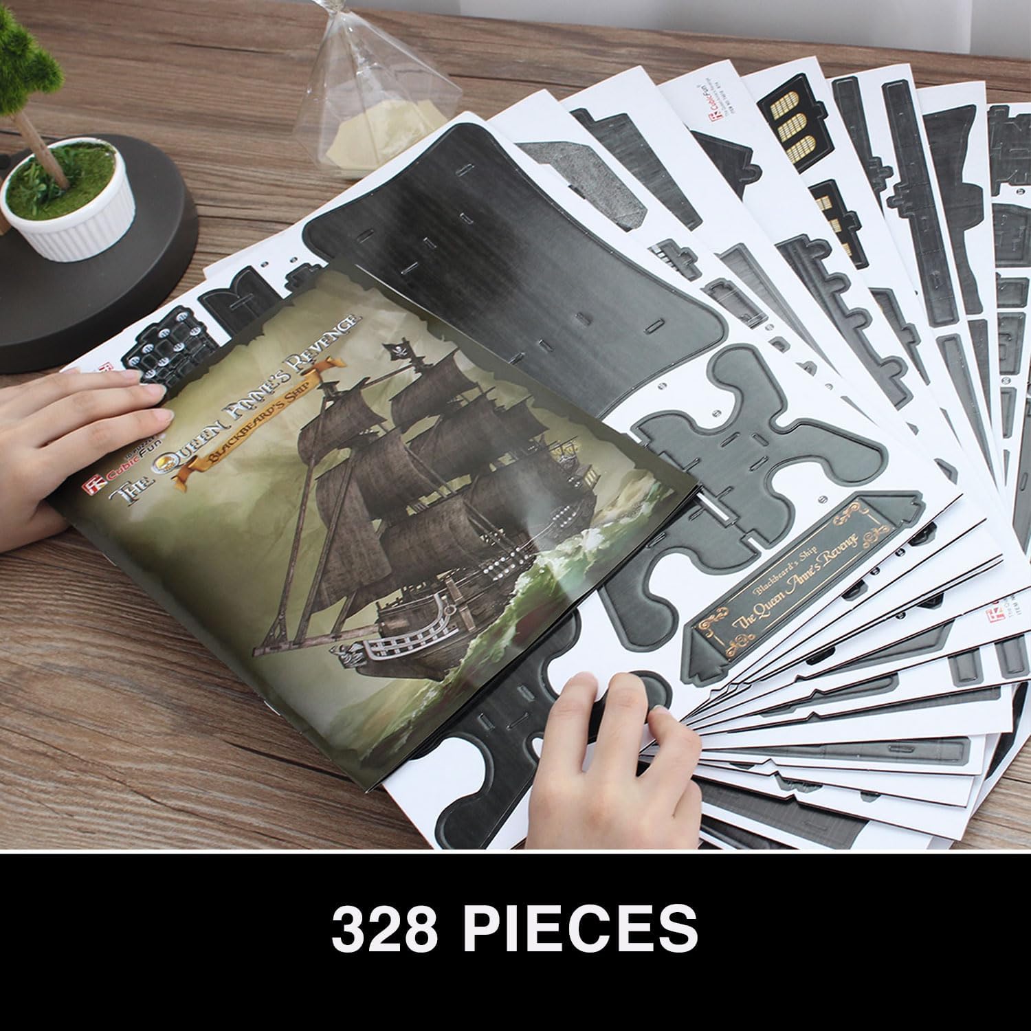 Puzzle 3D Queen Anne's Revenge - Modellismo Navale 328 Pezzi - immagine 6