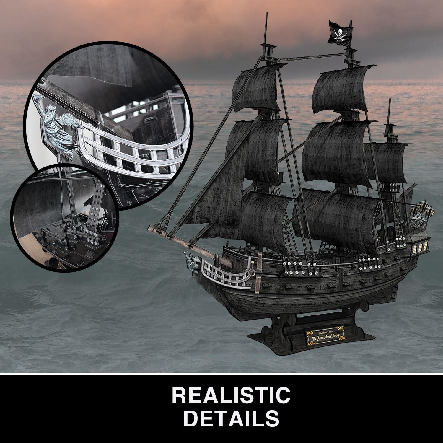 Puzzle 3D Queen Anne's Revenge - Modellismo Navale 328 Pezzi - immagine 7