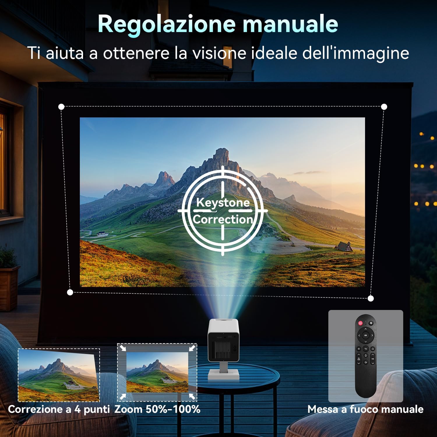 Mini Proiettore 4K Android 11 Portatile Full HD 1080P - immagine 6