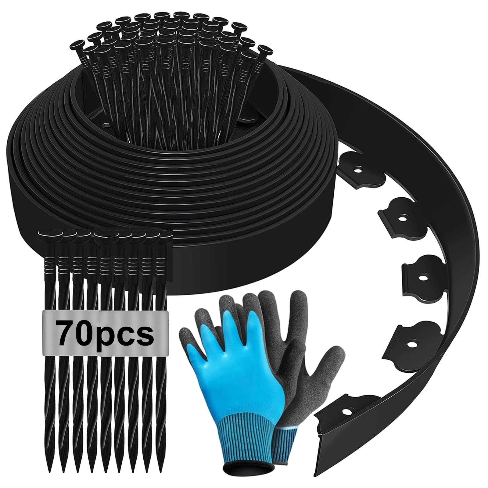 Bordura per Aiuola Flessibile 15m x 5cm, Nero