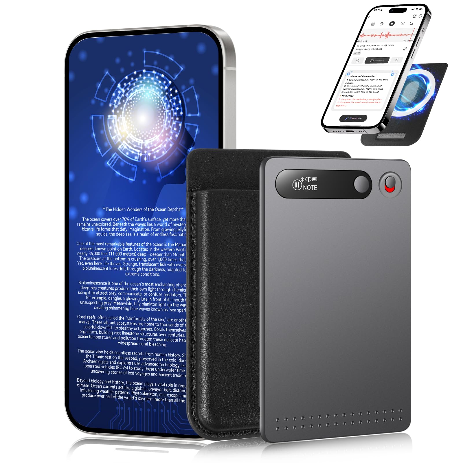 Olycism Registratore Vocale AI Tascabile 64GB