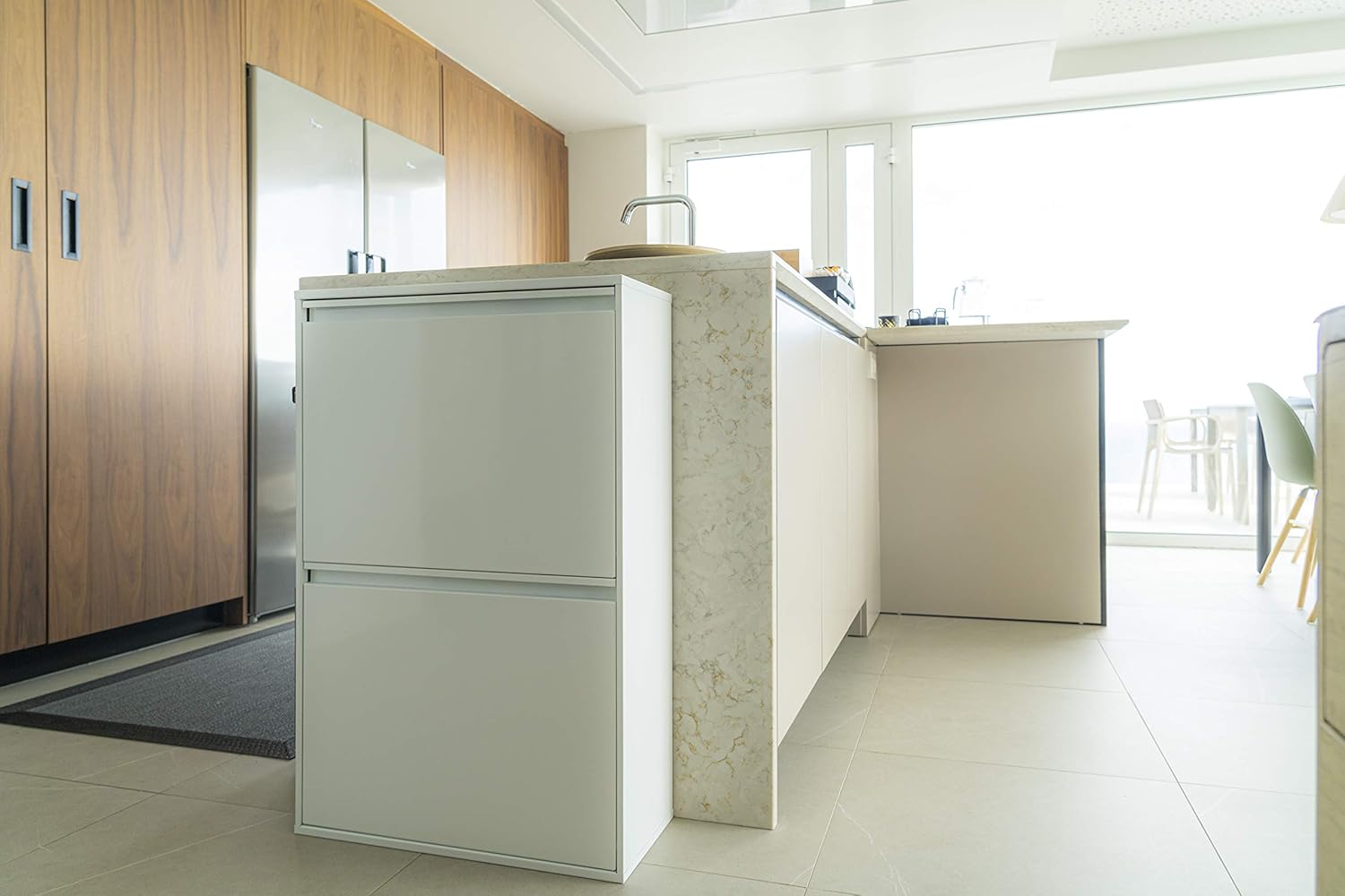 Arregui Basic CR601-B2 Pattumiera Differenziata 68L, Bianco - immagine 5