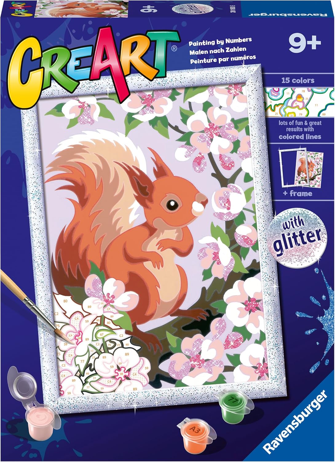 Ravensburger CreArt: Scoiattolo Glitter - Dipingere con i Numeri - immagine 1