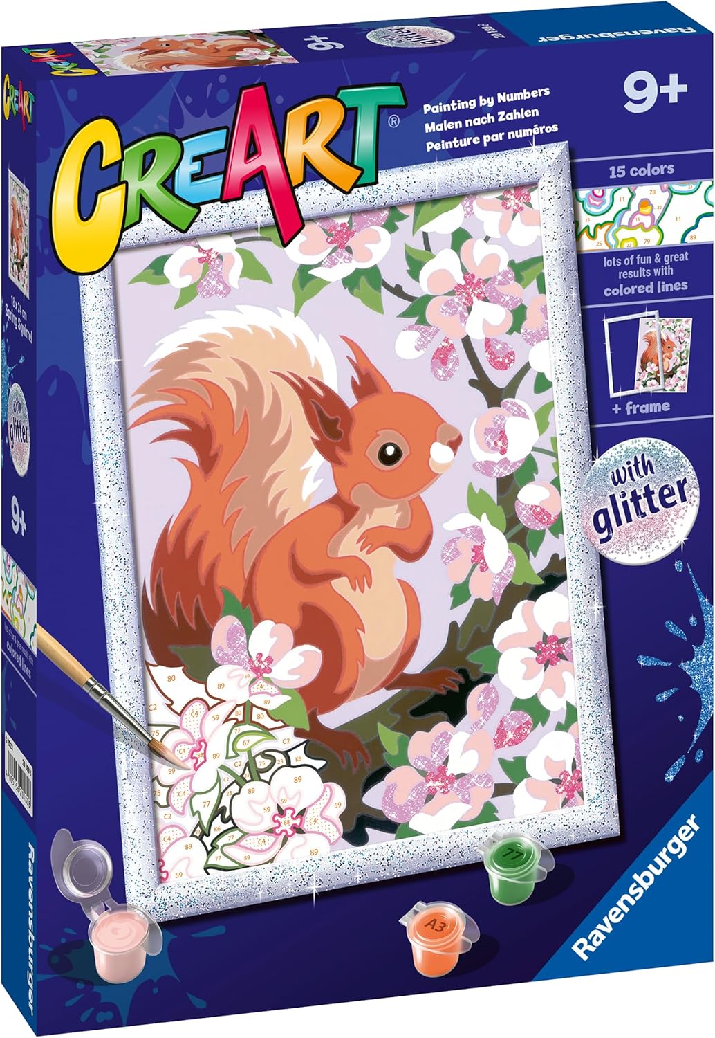 Ravensburger CreArt: Scoiattolo Glitter - Dipingere con i Numeri - immagine 2