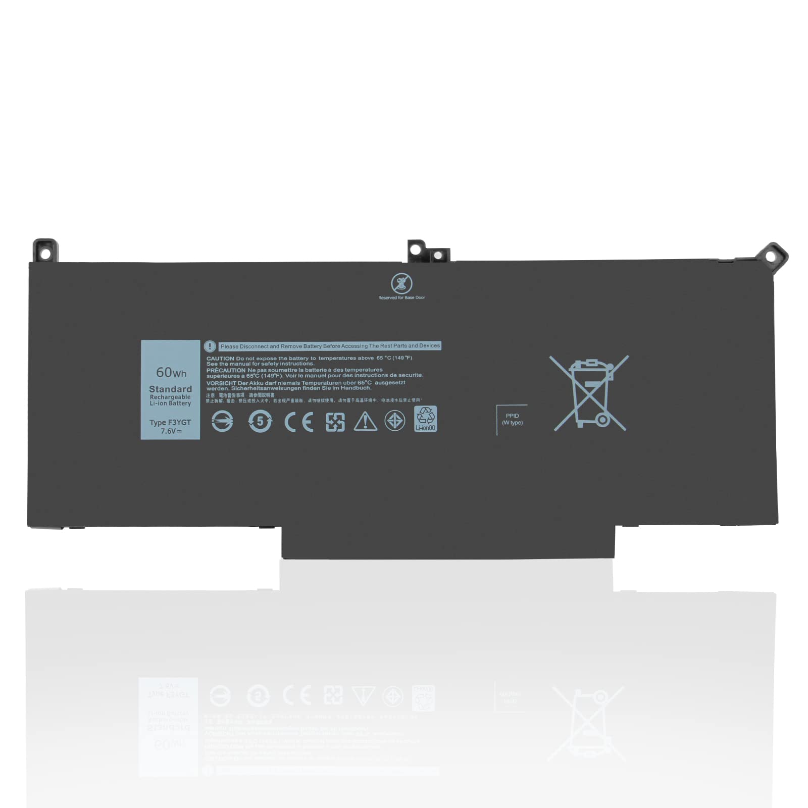 Exmate F3YGT Batteria per Dell Latitude 7.6V 60Wh