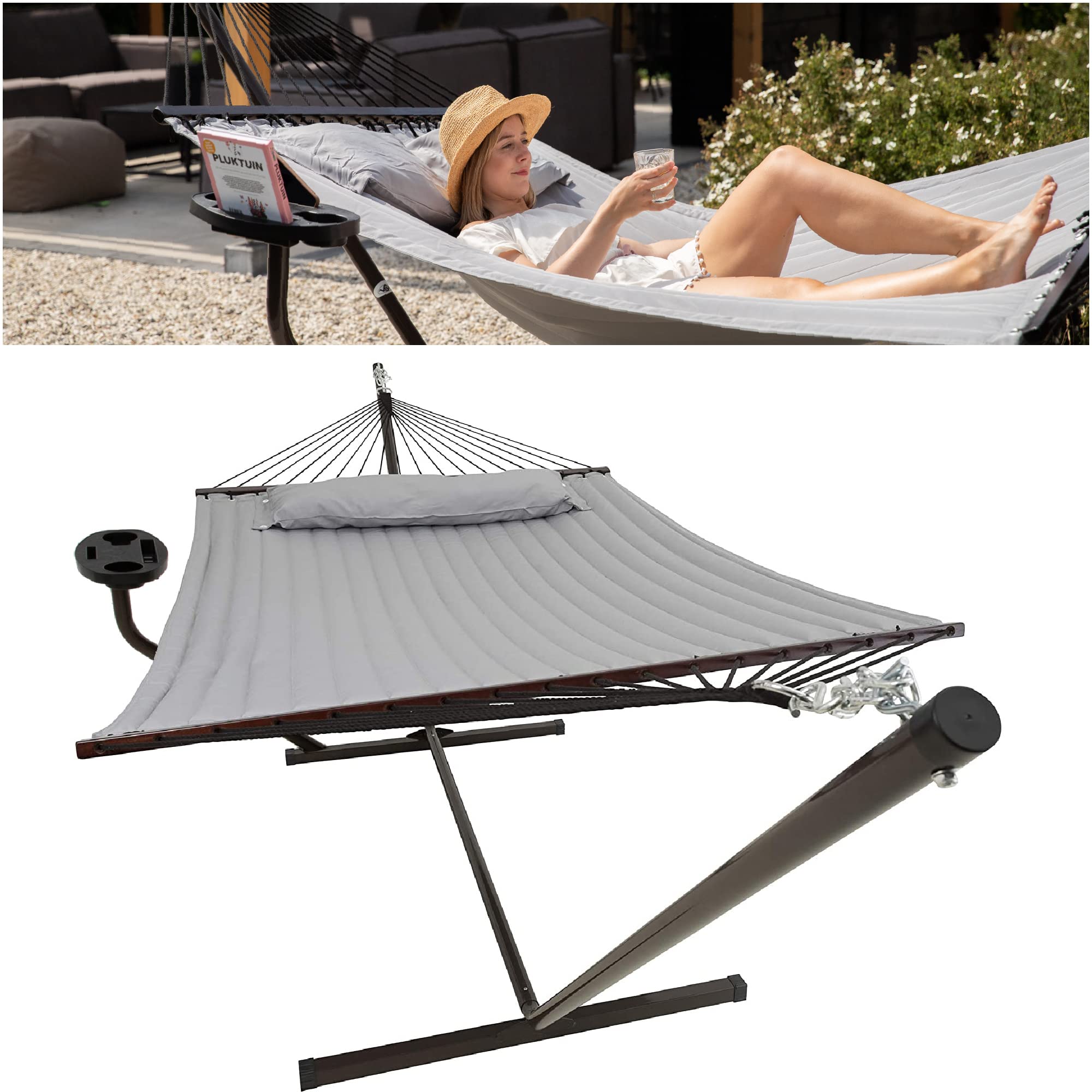 Vita5 Amaca da Giardino con Supporto e Tavolino