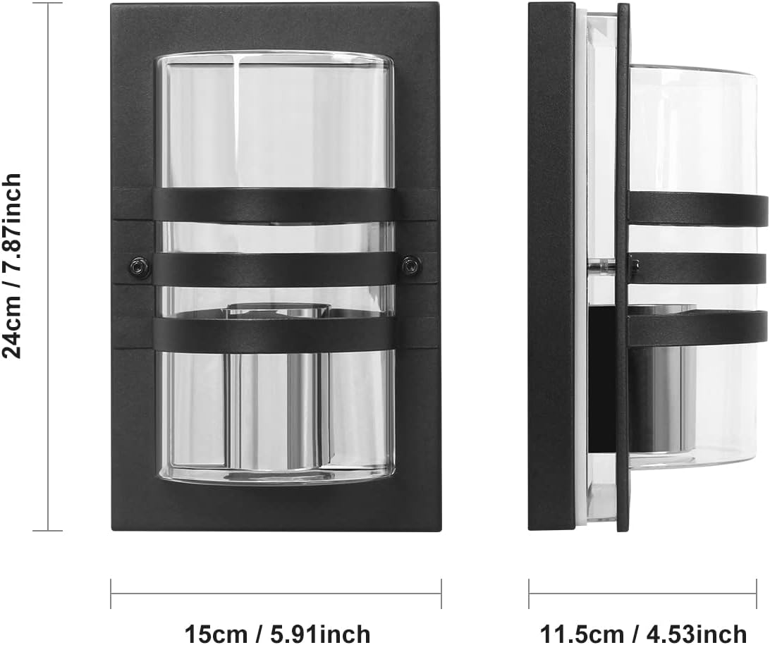 Dawalight Lampada da Parete E27 IP44, Nera - immagine 3