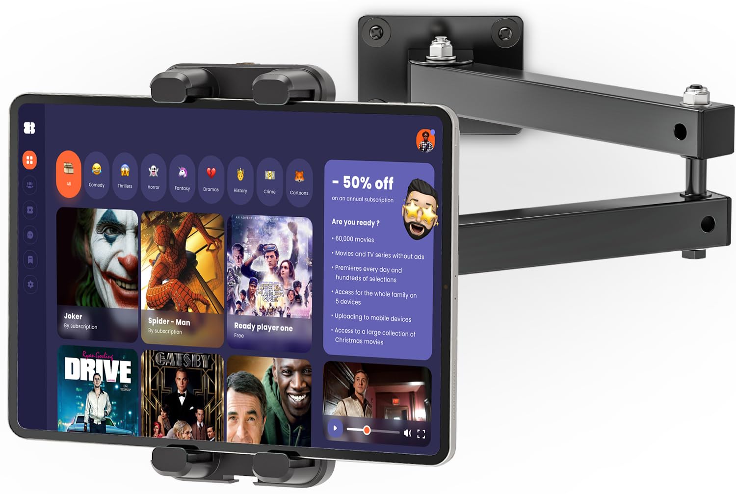 Supporto da Parete Tendak per Tablet e Smartphone