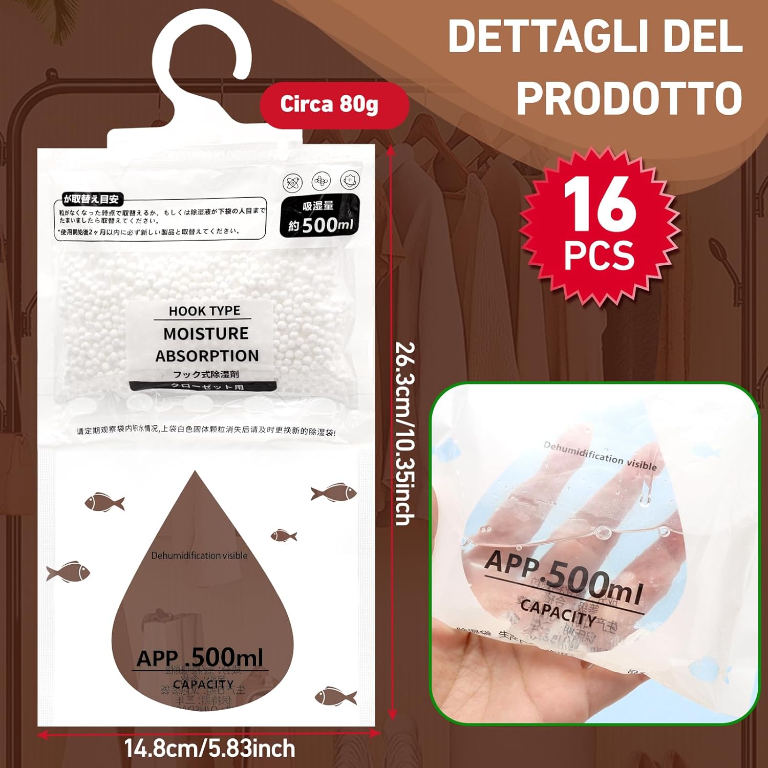 Bustine Deumidificanti Armadio 16 Pezzi - immagine 2