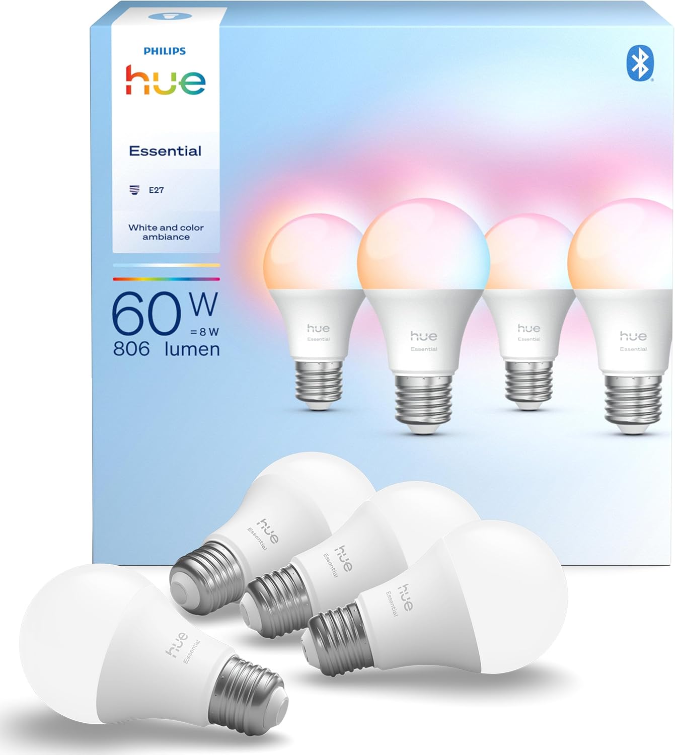 Philips Hue Essential Smart LED A60 E27 - Conf. da 4 - immagine 1
