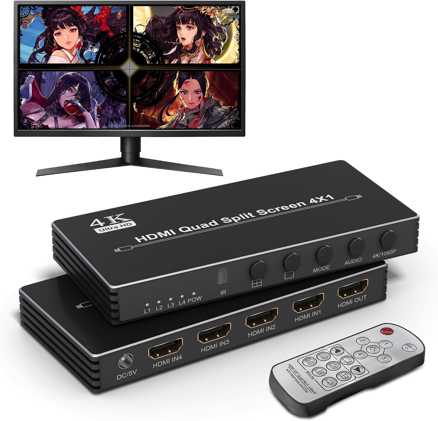Quad Multi-Viewer HDMI 4x1 - Splitter Schermo Senza Cuciture | Arleedyn ...