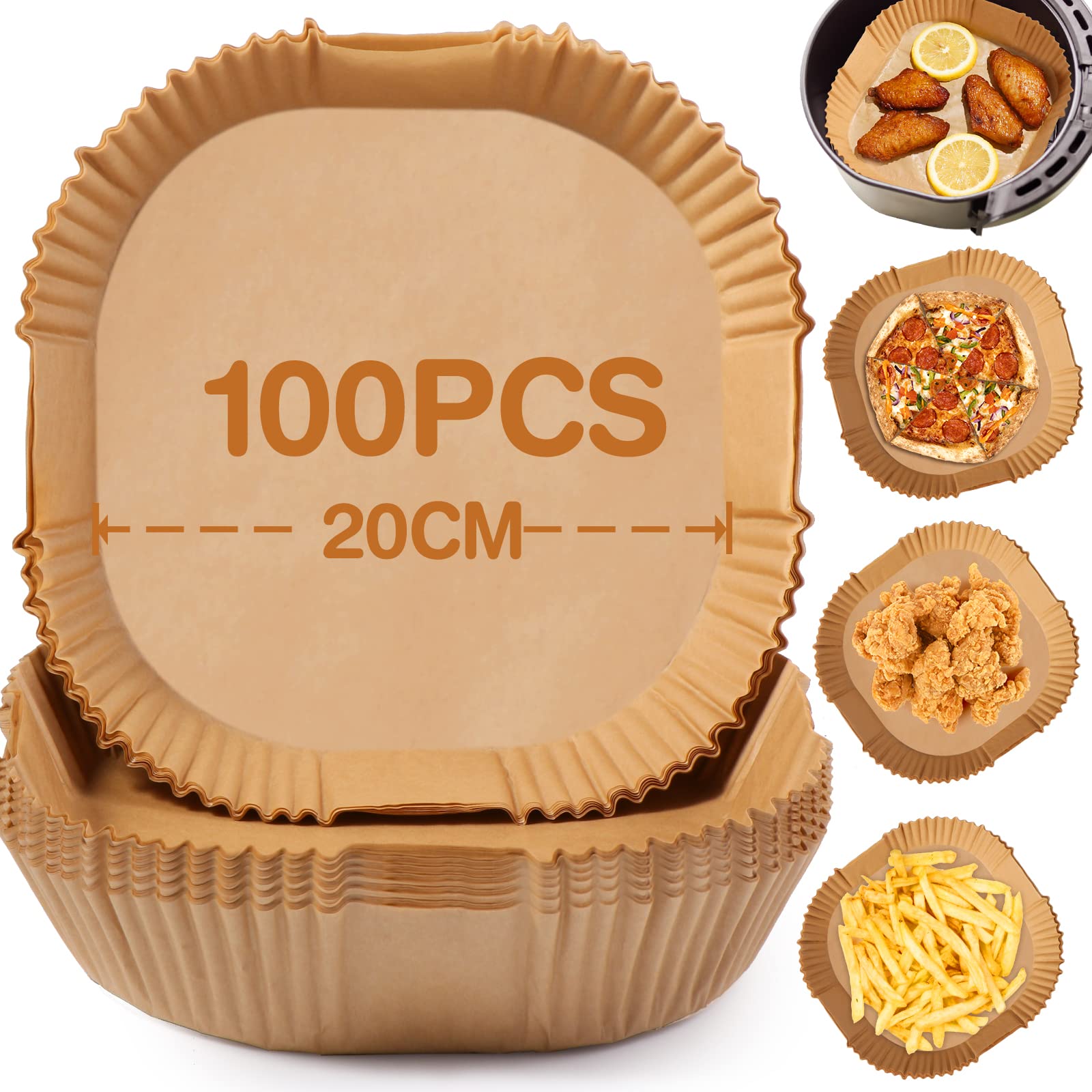 Diboniur Carta Forno per Friggitrice ad Aria 20cm (100pz)