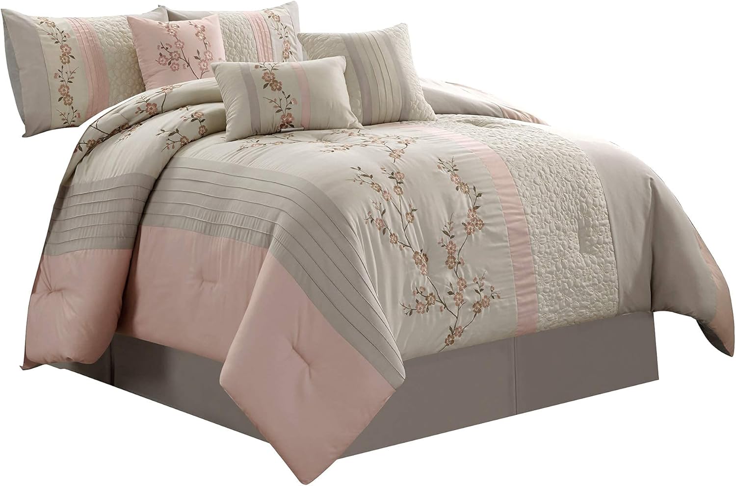 Chezmoi Collection Linnea - Set di biancheria da letto king size da 7 pezzi - immagine 1