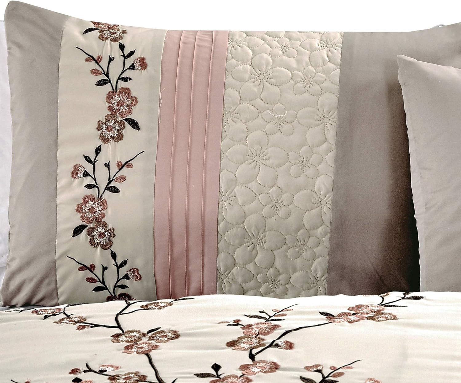 Chezmoi Collection Linnea - Set di biancheria da letto king size da 7 pezzi - immagine 5