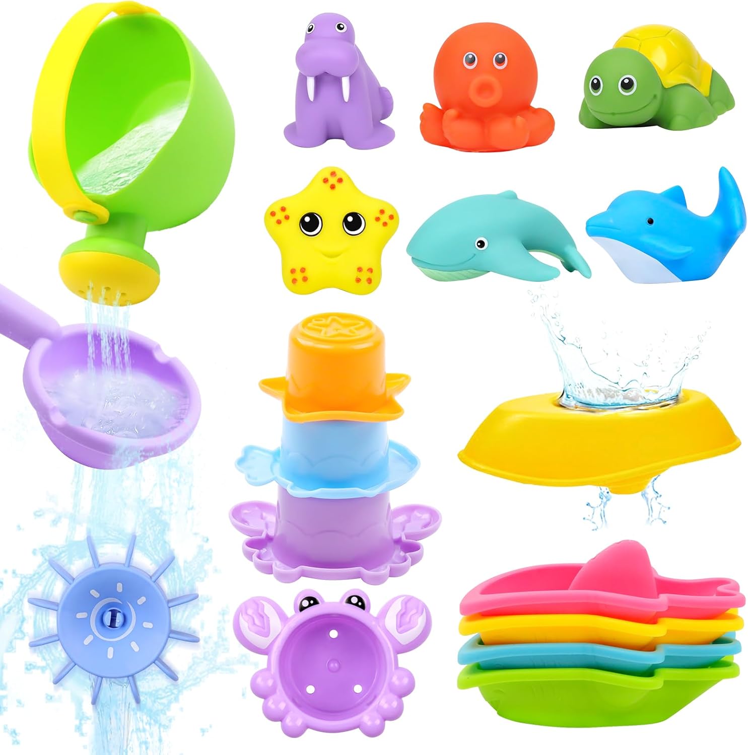 Set Giocattoli per Vasca da Bagno Bambini da 1 Anno - immagine 1