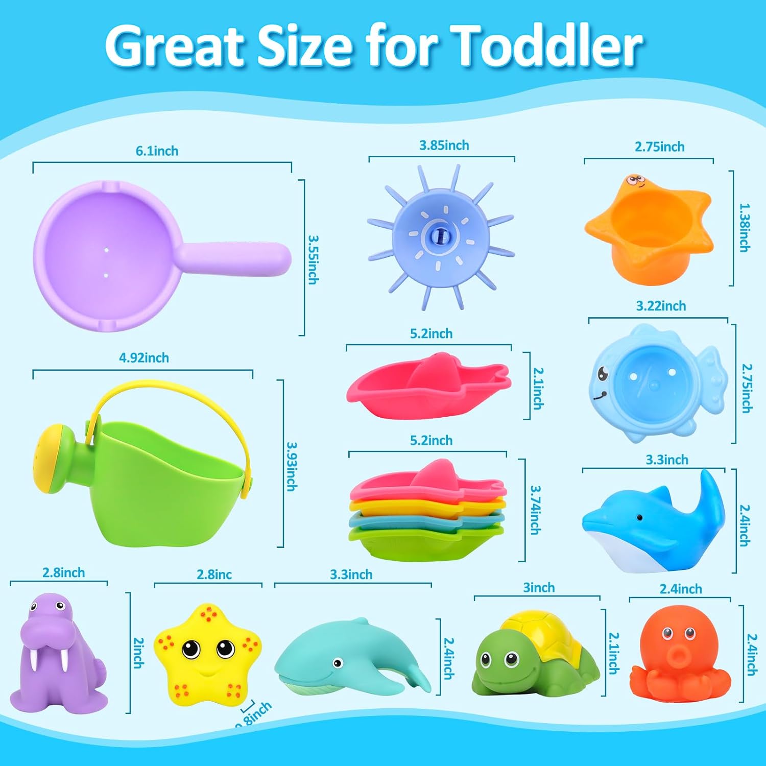 Set Giocattoli per Vasca da Bagno Bambini da 1 Anno - immagine 3