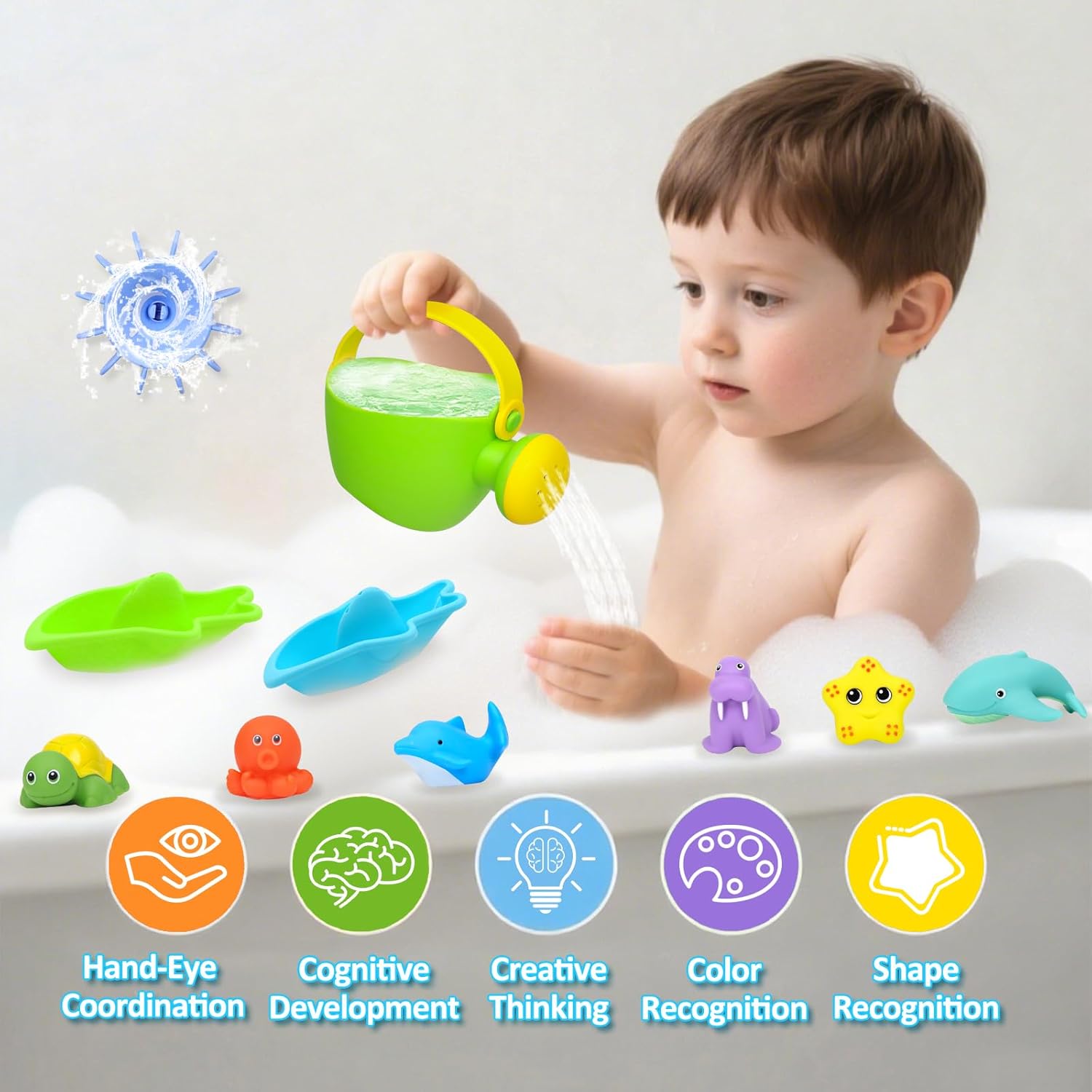 Set Giocattoli per Vasca da Bagno Bambini da 1 Anno - immagine 7