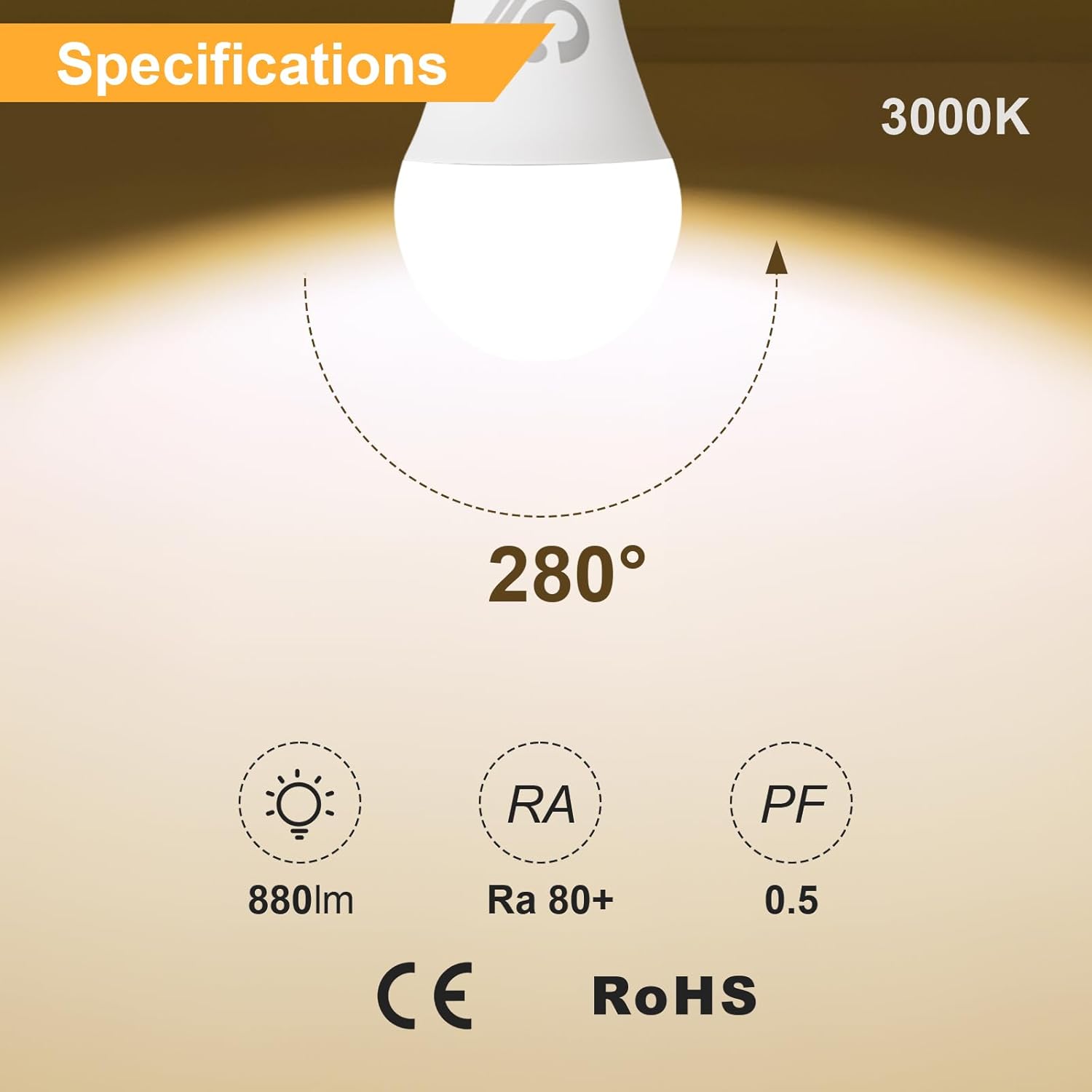 Gy Lampadine LED E27 14W Luce Calda 3000K, 12 Pezzi - immagine 4