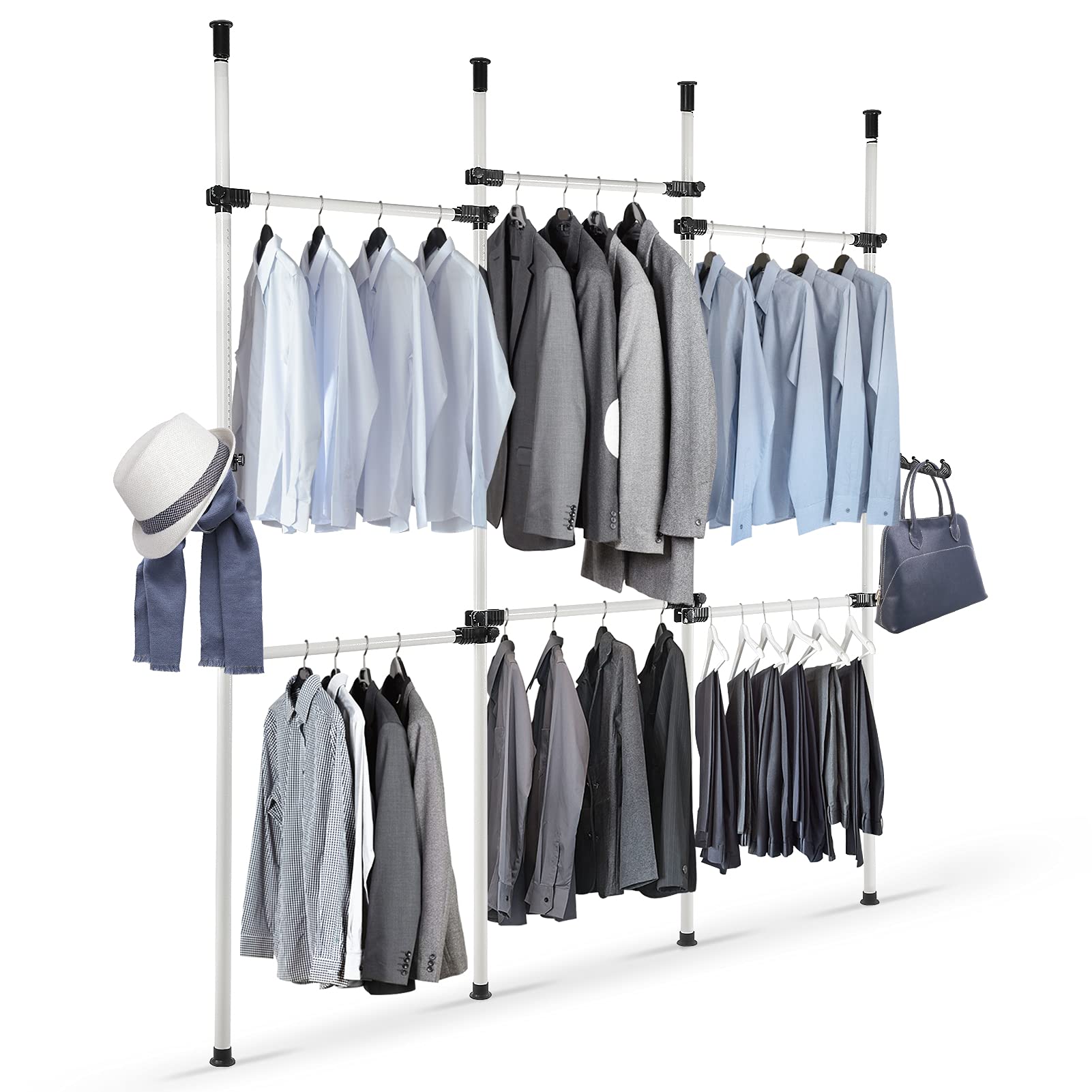 Organizzatore Guardaroba Telescopico 4 Pali 6 Barre