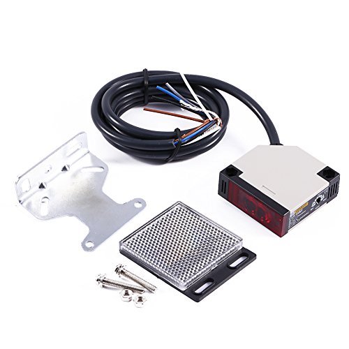 AC 90-250VAC 3A Sensore interruttore fotoelettrico E3JK-R4M1 Interruttore di prossimità riflettente Riflessione speculare interno montato a parete con pannello riflettente 1.5M Distanza di induzion