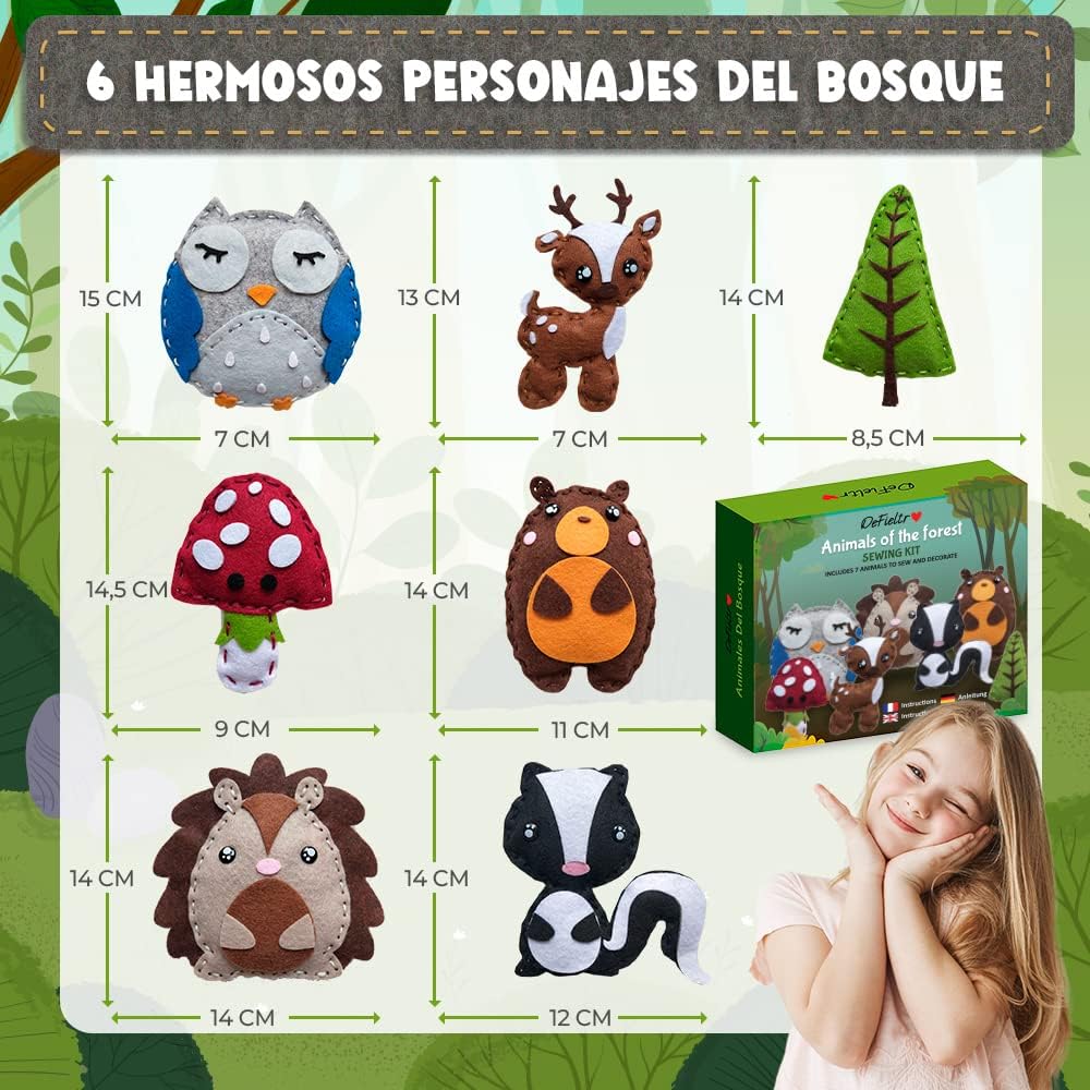 Defieltro Animali della Foresta - Kit Cucito Educativo - immagine 3