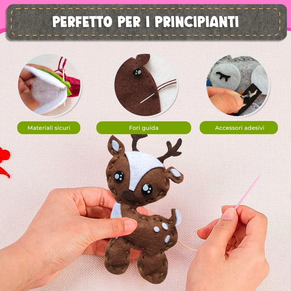 Defieltro Animali della Foresta - Kit Cucito Educativo - immagine 5