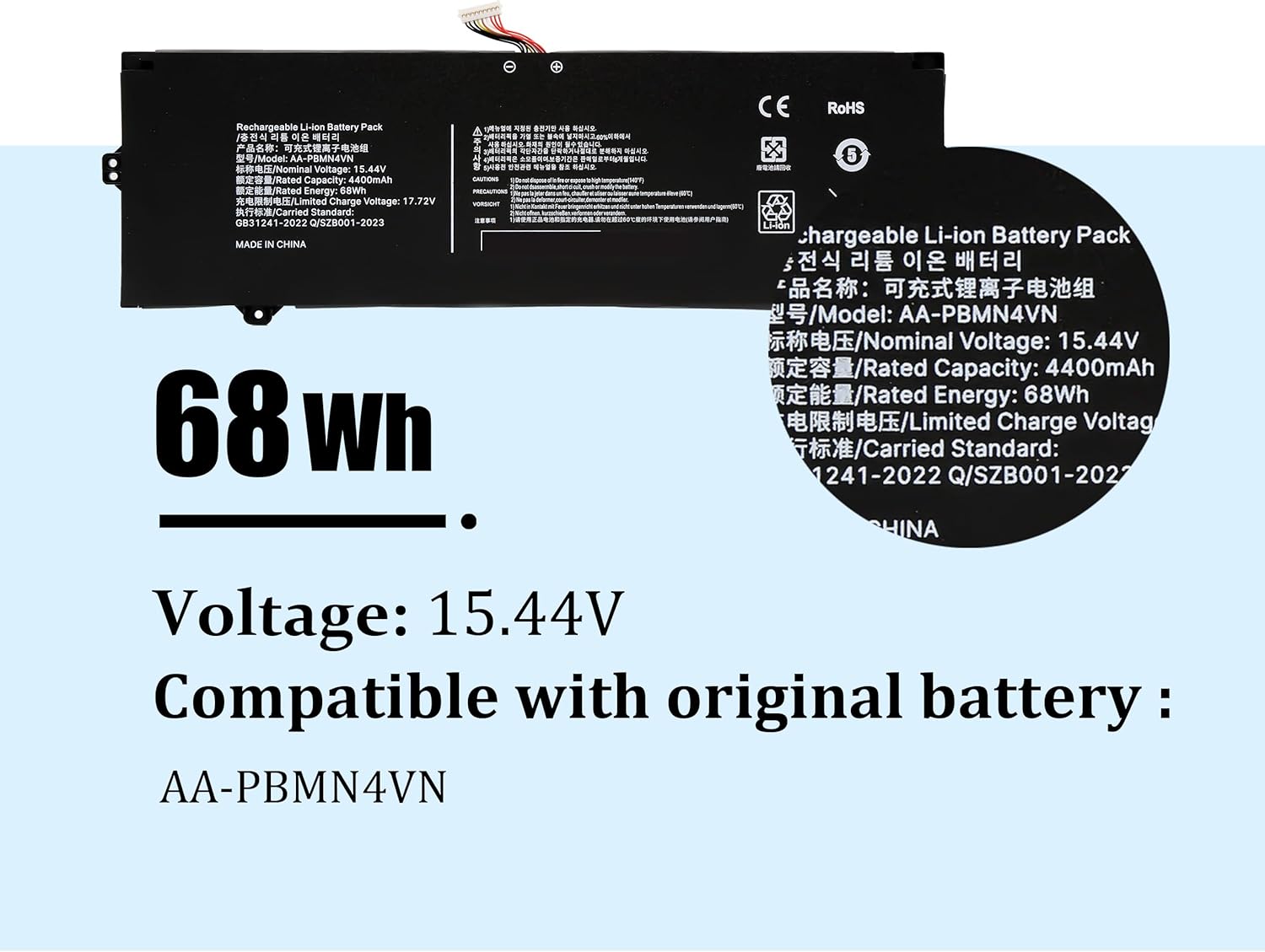 BLESYS AA-PBMN4VN - Batteria per Samsung Galaxy Book Pro NP950XDB Series - immagine 2